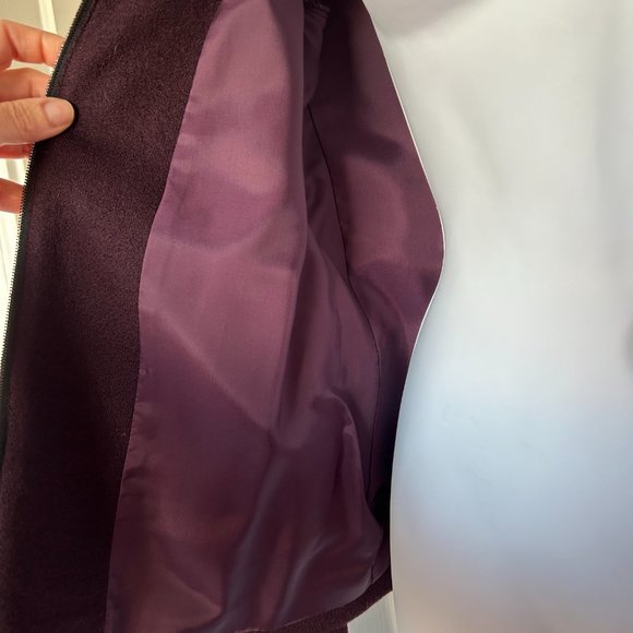 Lida Baday, Eggplant Wool Lined Sweater/Jacket, size 6, pre-owned - Picture 2 of 4